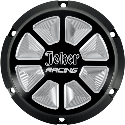 Joker Machine Billet Aluminum Joker Racing Derby Cover - Black/Silver (10-692B)