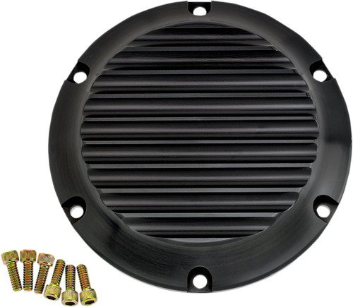 Joker Machine Billet Aluminum Finned Derby Cover | Black (10-690-1)