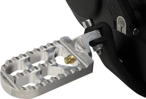 Joker Machine Billet Adjustable Serrated Long Footpegs | Silver (08-56-3)