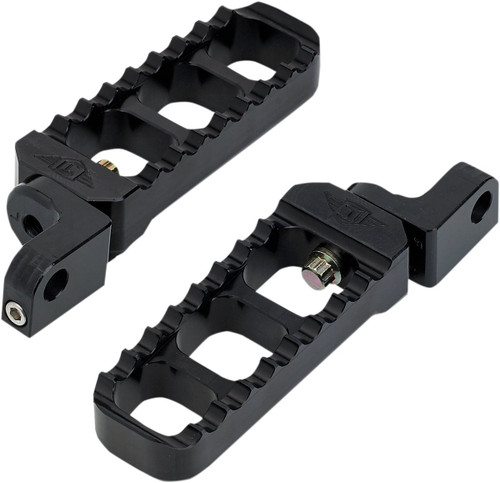 Joker Machine Billet Adjustable Serrated Narrow Footpegs | Black (08-61-3B)