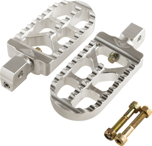 Joker Machine Serrated Foot Pegs | Long | Silver (08-56-8)