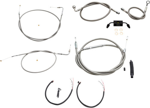 LA Choppers Stainless Complete Cable Kit for 12"-14" Handlebars (LA-8321KT2-13)