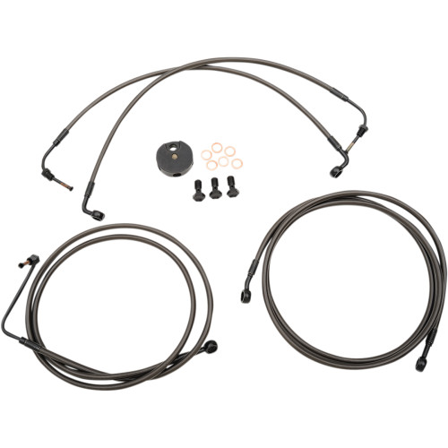 LA Choppers Midnight Brake Lines for 12"-14" Handlebars (LA-8050B13M)