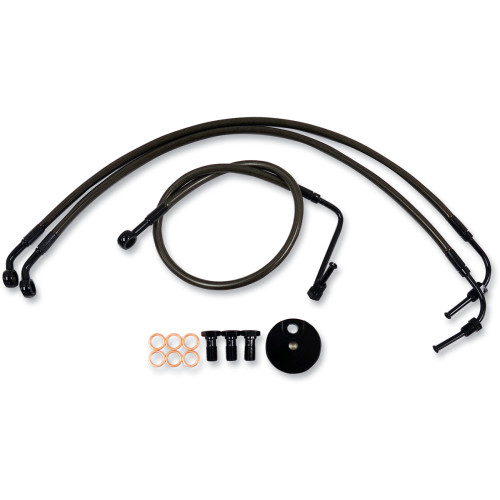 LA Choppers Midnight Brake Lines for 15"-17" Handlebars (LA-8005B16M)