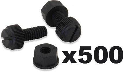 Bolt License Plate Bolts w/Nuts 500 Pack (LPFB500)