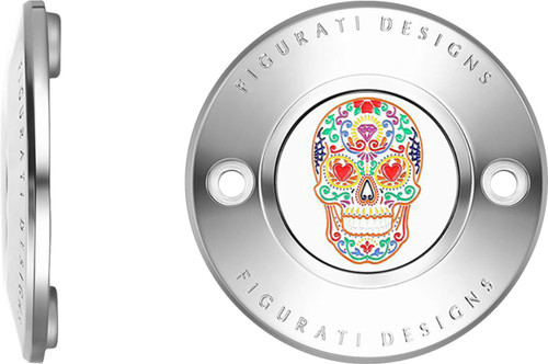 Figurati Sugar Skull Polished 2 Hole Timing Cover (FD30-TC-2H-SS)