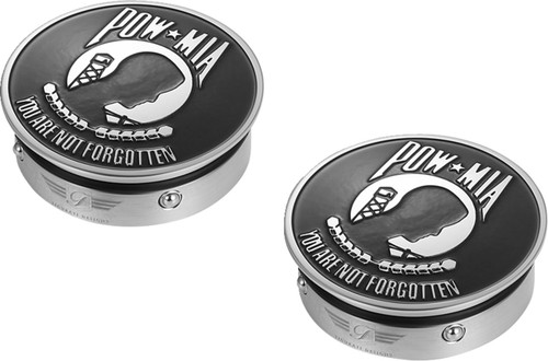 Figurati POW-MIA Polished Swing Arm Pivot Covers (FD50-POW-SS)