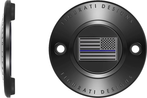 Figurati Thin Blue Line Flag Black 2 Hole Timing Cover (FD71-TC-2H-BLK)