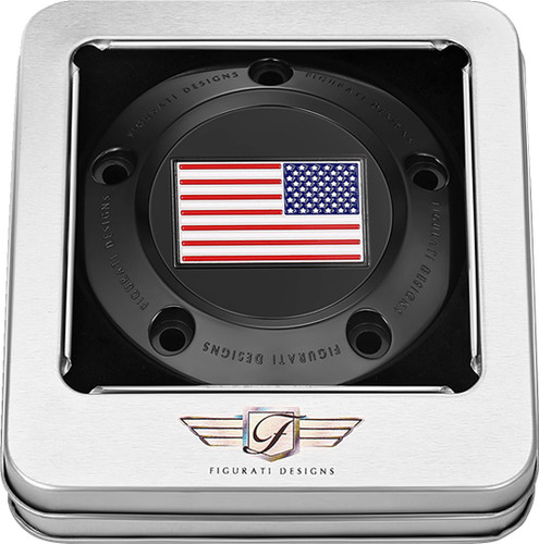 Figurati 5-Hole Timing Cover | Black | American Flag (FD21R-TC-5H-BLK)