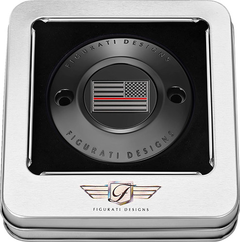 Figurati Thin Red Line Flag Black 2 Hole Timing Cover (FD75-TC-2H-BLK)