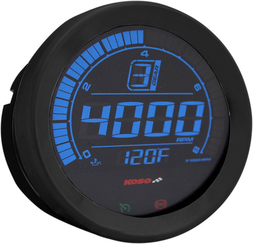 Koso 4" Digital Tachometer | Black (BA051110)