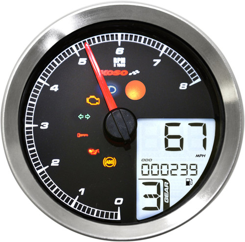 Koso TNT-B Electronic Multifunction Meter | Silver (BA051300)