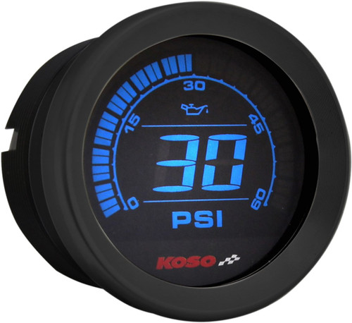 Koso 2" Digital Oil Pressure Gauge | Black (BA050430)