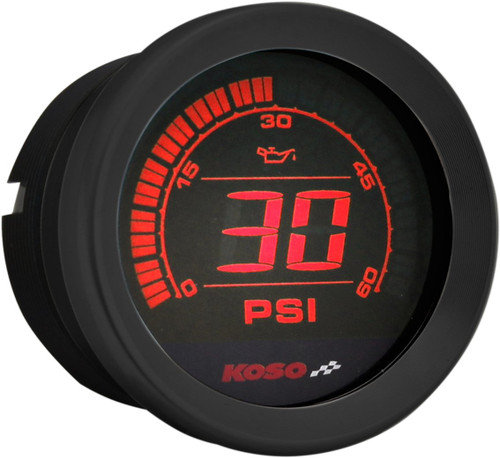 Koso 2" Digital Oil Pressure Gauge | Black (BA050430)