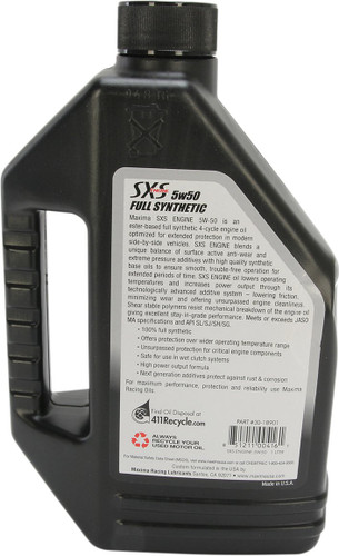 Maxima SXS 100% Synthetic 4T Engine Oil | 5W-50 | 1L (30-18901)