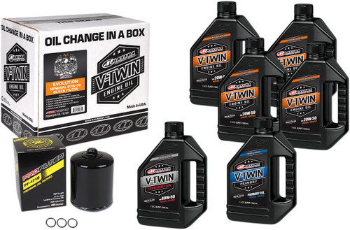 Maxima Evolution Mineral 20W-50 Oil Change Kit w/ Black Filter (90-069016PB)