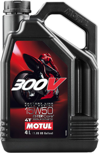 Motul 300V Factory Line Road Racing Synthetic 4T Oil | 15W-50 | 4L (104129)