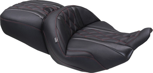 Mustang Super Touring One Piece 2-Up Seat | Dark Cherry Stitch (89411DC)