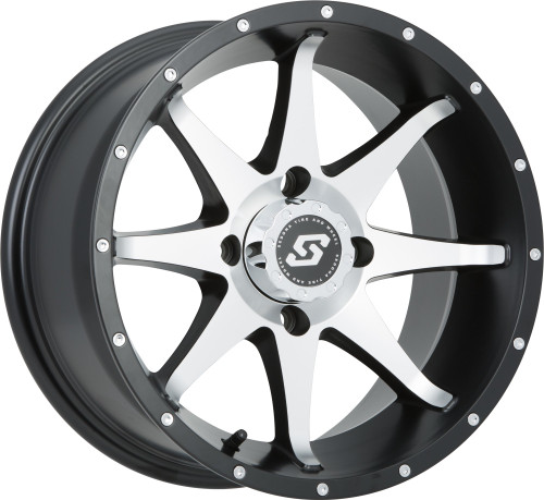 Sedona Storm Wheel - Machined w/Black - 12x7 - 4/156 - 4+3 (A7627056-43S)