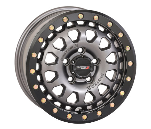 System 3 SB-6 Beadlock Wheel | Matte Gunmetal | 15x7 | 5/4.5 | 6+1 (15S3-6645)