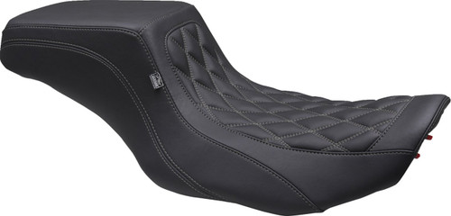 Mustang Double Diamond Smooth Squareback 2-Up Seat | Gunmetal Stitch (88416GM)