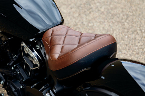 Mustang Standard Touring Solo Seat | Brown Diamond Stitch (76843)