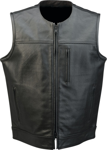 Z1R Patriot Mens Perforated Leather Motorcycle Vest
