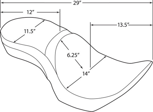 Drag Specialties Low Profile Seat w/EZ Glide II Slot | Pillow (0810-1577)