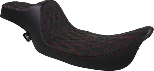 Drag Specialties Predator III Ext. Reach Seat | Double Diamond w/Red (0801-1371)