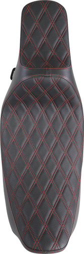 Drag Specialties Predator III Ext. Reach Seat | Double Diamond w/Red (0801-1371)