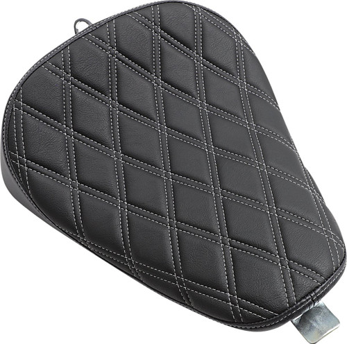Drag Specialties Bobber Solo Seat | Double Diamond w/Silver Stitch (0804-0740)
