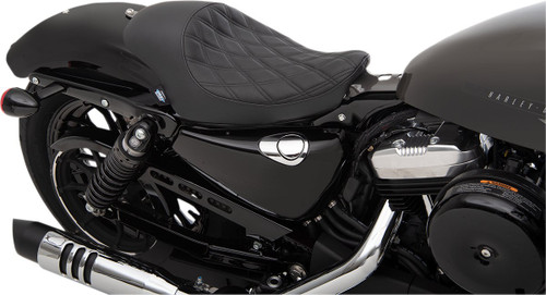 Drag Specialties 3/4 Solo Seat | Double Diamond w/ Black Stitching (0804-0744)