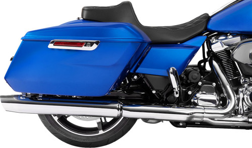 Drag Specialties Predator III Ext. Reach Seat | Dbl Diamond w/Silver (0801-2060)