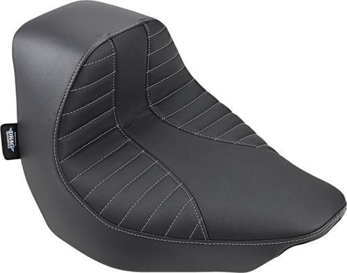 Drag Specialties EZ-ON Solo Seat | Scorpion Stitch w/Silver Stitch (0802-1186)