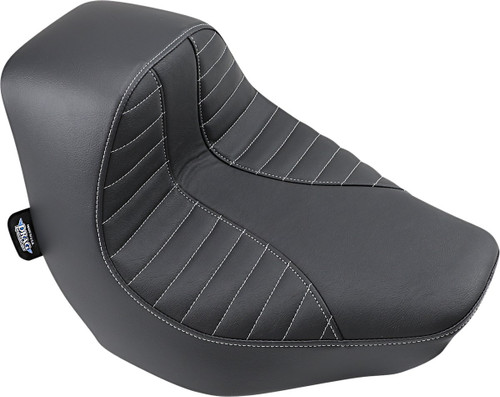 Drag Specialties EZ-ON Solo Seat | Scorpion Stitch w/Silver Stitch (0802-1273)