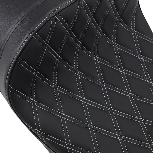 Drag Specialties EZ-ON Forward Low Seat | Double Diamond w/Silver (0801-1253)