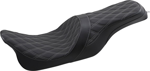 Drag Specialties Forward Predator 2-Up Seat | Double Diamond w/Silver (0801-1266)