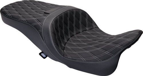 Drag Specialties Freedom Seat | Double Diamond w/Silver Stitching (0801-1482)