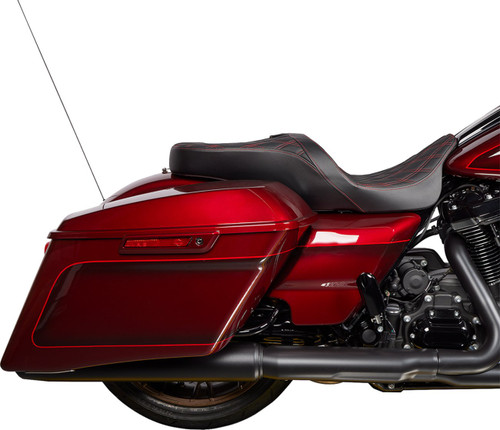 Drag Specialties Freedom Seat | Double Diamond w/Red Stitching (0801-1484)