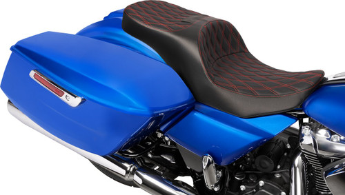 Drag Specialties Freedom Seat | Double Diamond w/Red Stitching (0801-2100)