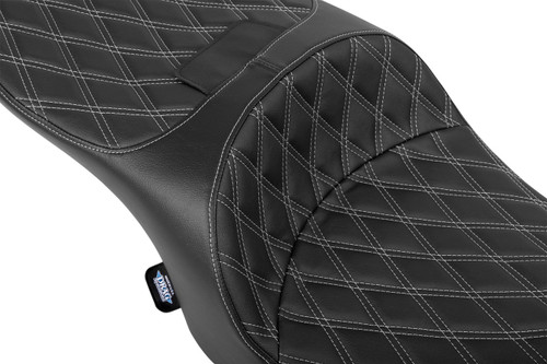 Drag Specialties Forward Freedom Seat | Double Diamond w/Silver (0801-2168)