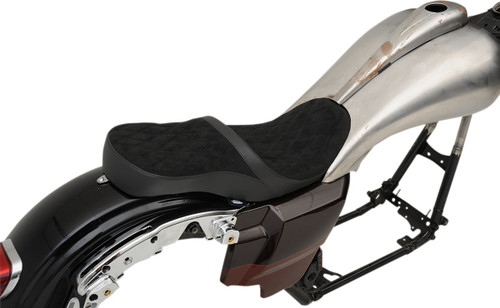 Drag Specialties Low Touring Seat w/Razorback Tank | Faux Suede DD (0801-1076)