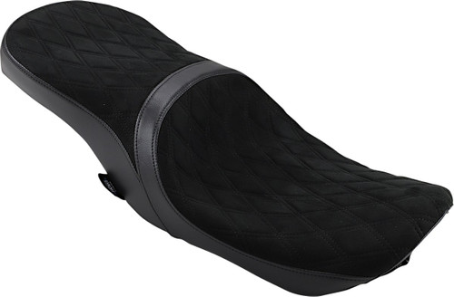 Drag Specialties Low Touring Seat w/Ness Winged Tank | Faux Suede DD (0801-1078)