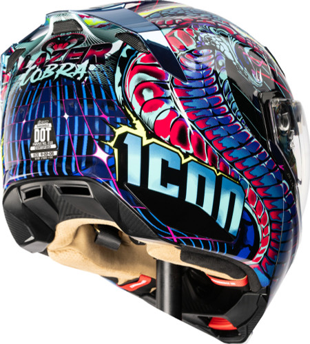 Icon Threshold Synthwave Lazer Cobra Modular Motorcycle Helmet