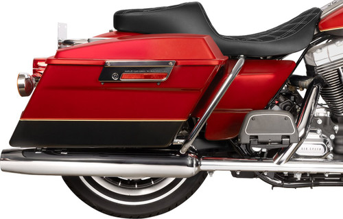 Drag Specialties Predator 2-Up Seat | Double Diamond w/Silver Stitch (0801-1997)