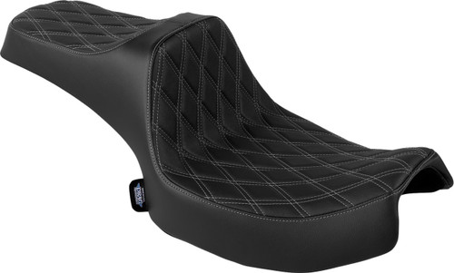 Drag Specialties Predator III 2-Up Seat - Double Diamond w/Silver (0810-2467)