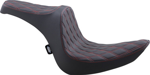 Drag Specialties Predator III 2-Up Seat | Double Diamond w/Red (0802-1440)