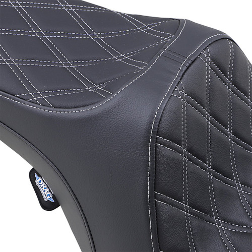 Drag Specialties Predator III Seat | Double Diamond w/Silver Stitch (0801-1130)