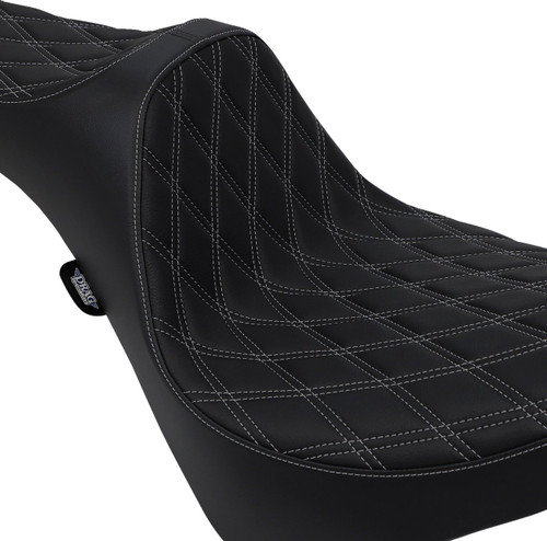Drag Specialties Predator III Seat | Double Diamond w/Silver Stitch (0802-1146)