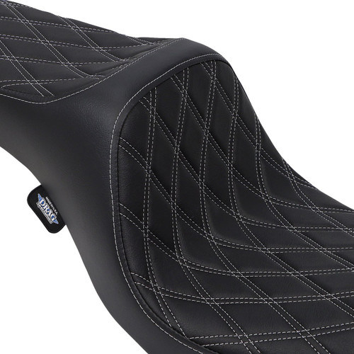 Drag Specialties Predator III Seat | Double Diamond w/Silver Stitch (0803-0603)